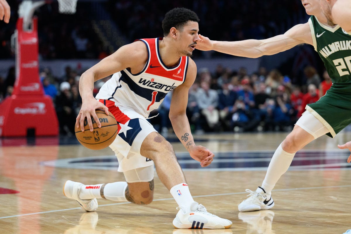 Wisconsin Badgers guard Johnny Davis playing for the Wizards