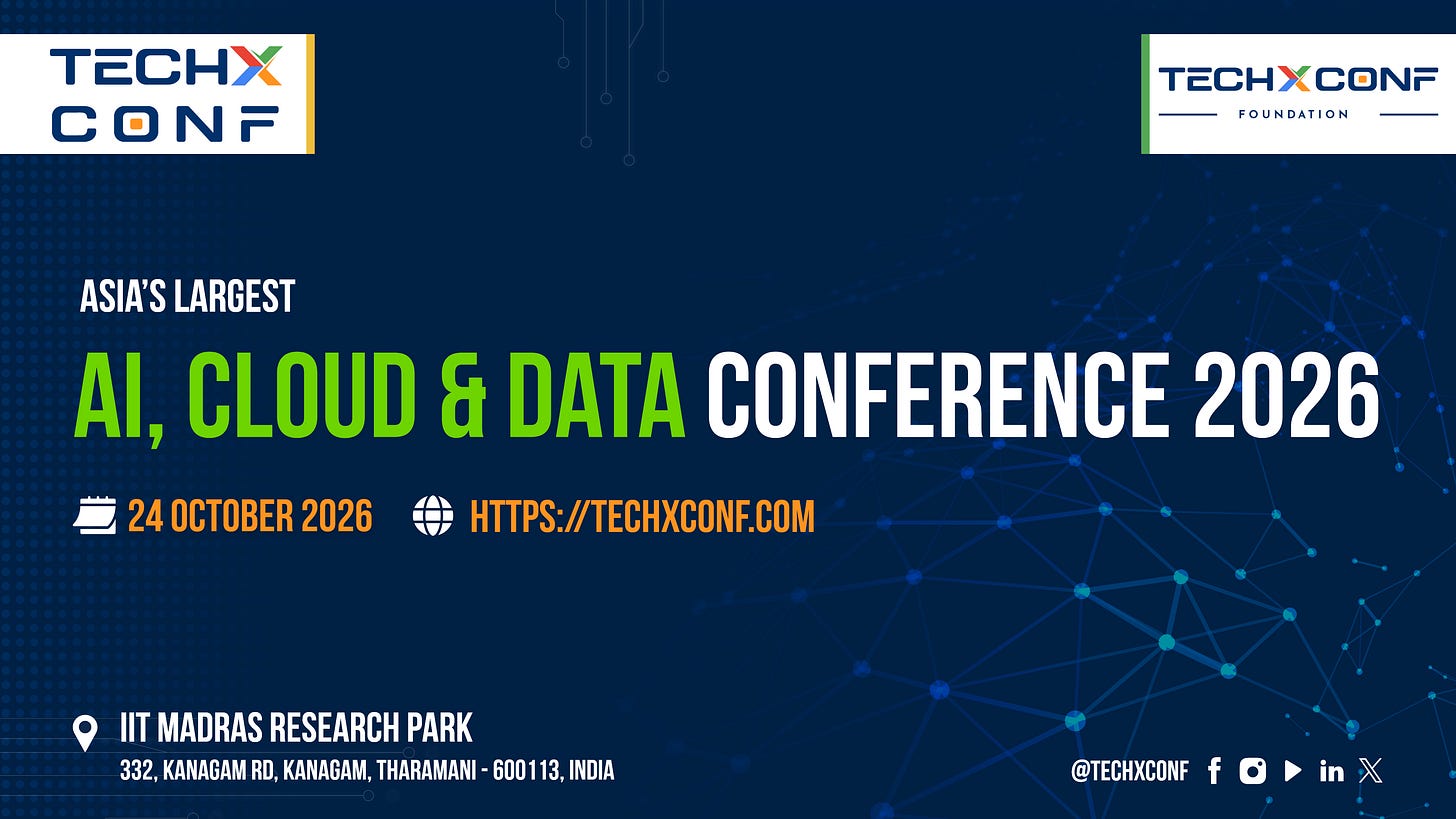 TechX AI, Cloud and Data Conference 2026 | TechXConf 2026 | TechXConf | TechX | Asia's Largest AI and Cloud Conference | Developer Conference | Artificial Intelligence | Multi-Cloud Conference | AZConf | TechX AI, Cloud and Data Conference 2026 | TechXConf 2026 | TechXConf | TechX | Asia's Largest AI and Cloud Conference | Developer Conference | Artificial Intelligence | Multi-Cloud Conference | AZConf |