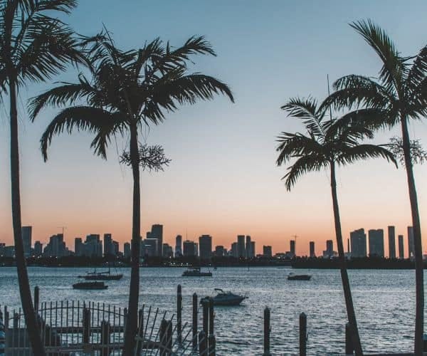 Miami horizon at sunset