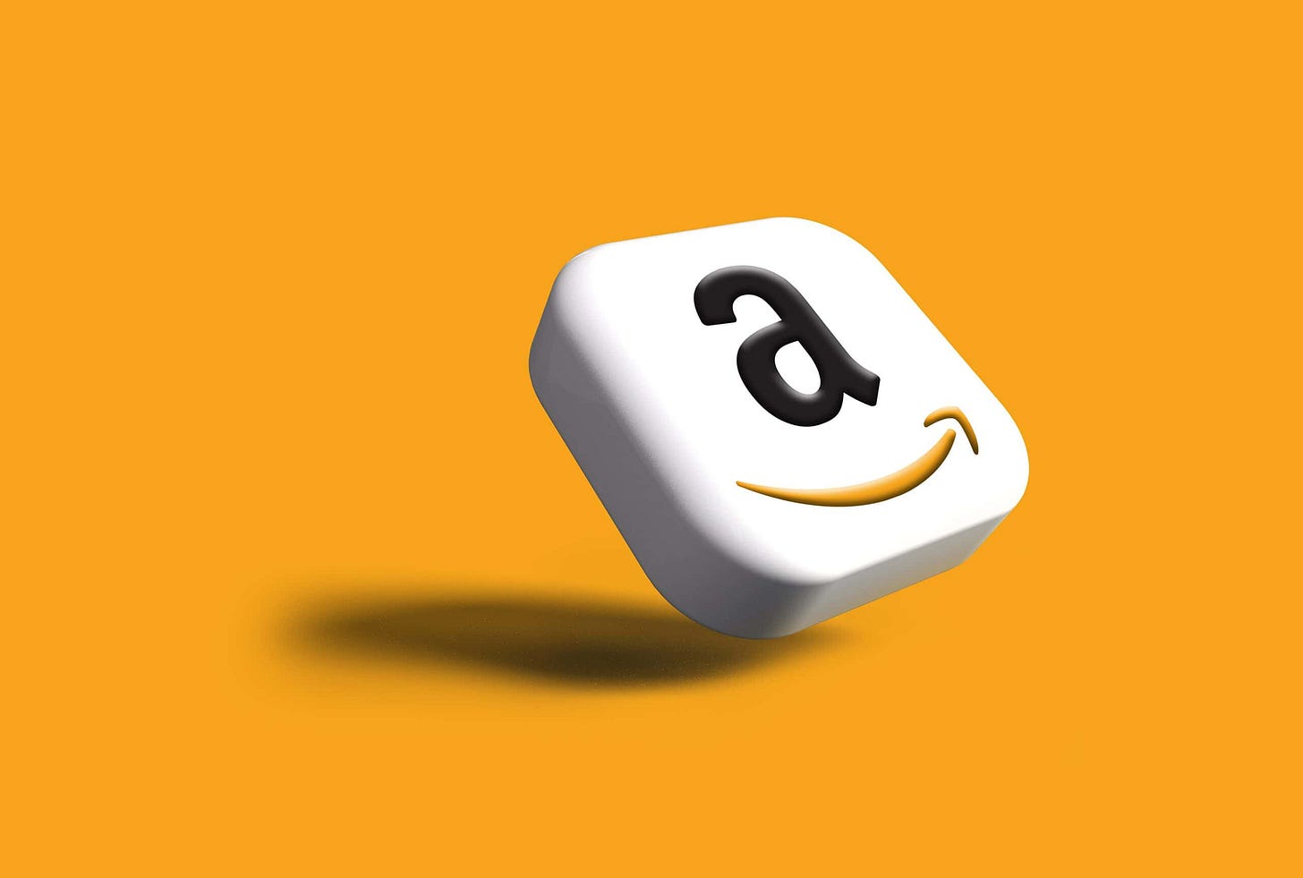 amazon logo on orange-yellow background
