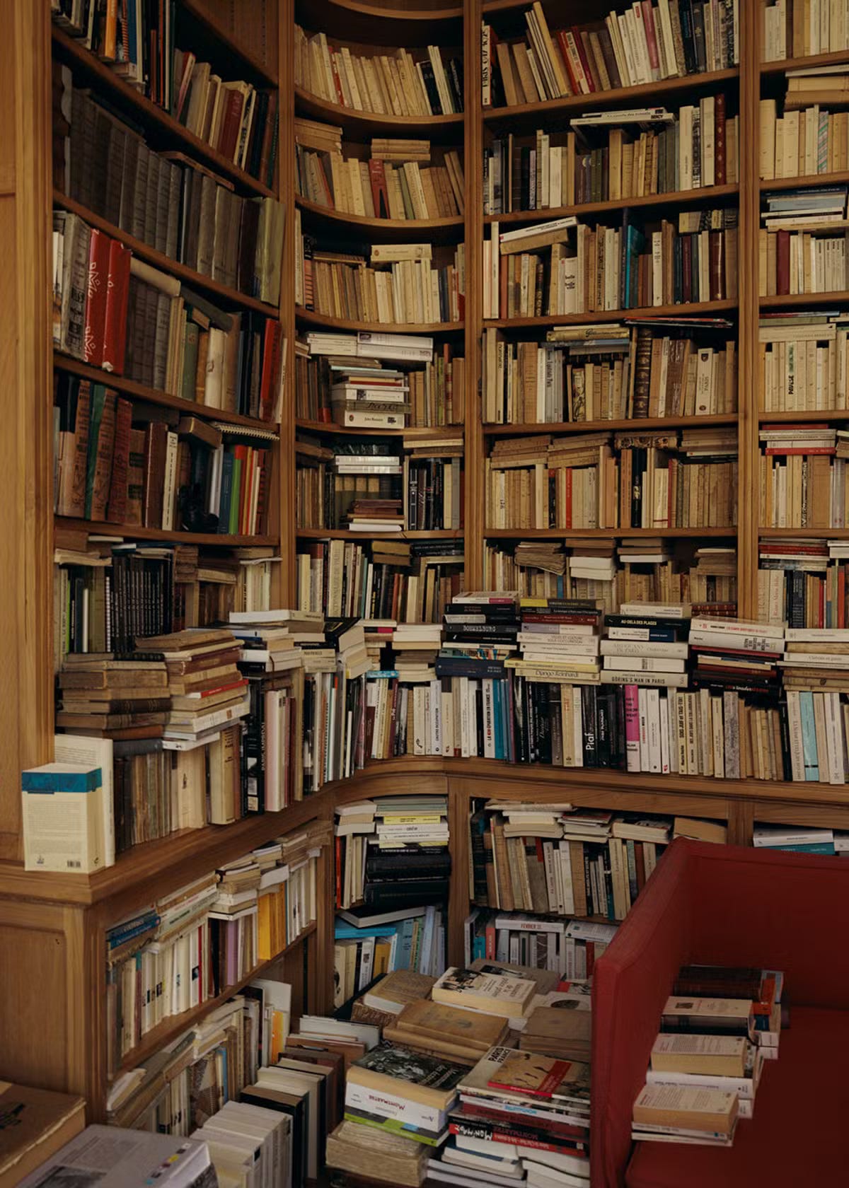 Photo Laura Stevens pour TĂ©lĂ©rama Sa bibliothĂšque et ses milliers de livres⊠oĂč ne figure pas son premier manuscrit perdu.