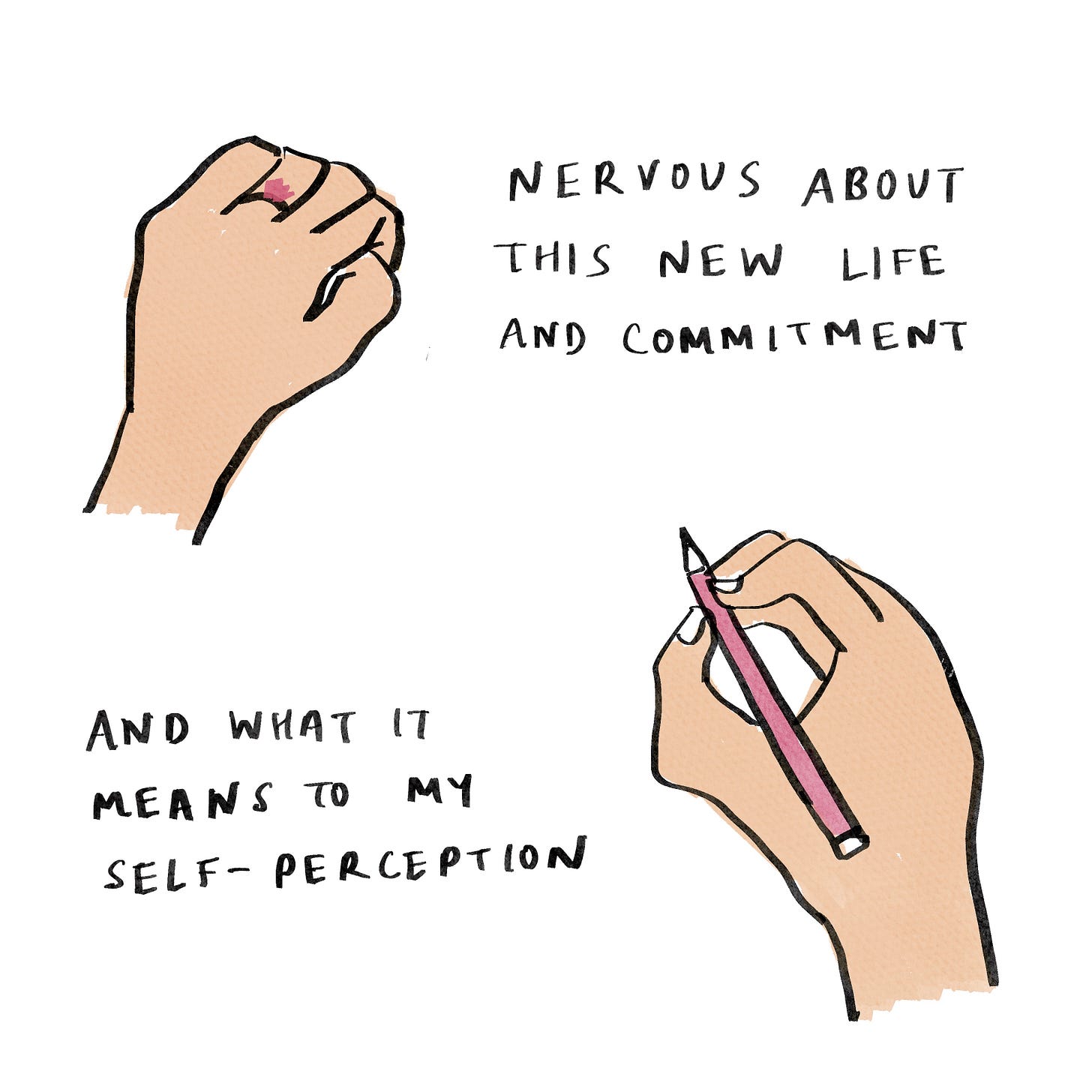 Nervous about this new life and commitment and what it means to my self-perception