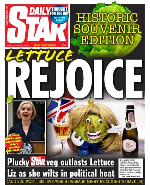 The Daily Star front page from 21 October 2022.