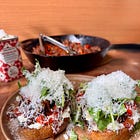 one pan sausage, peppers and ricotta toasts