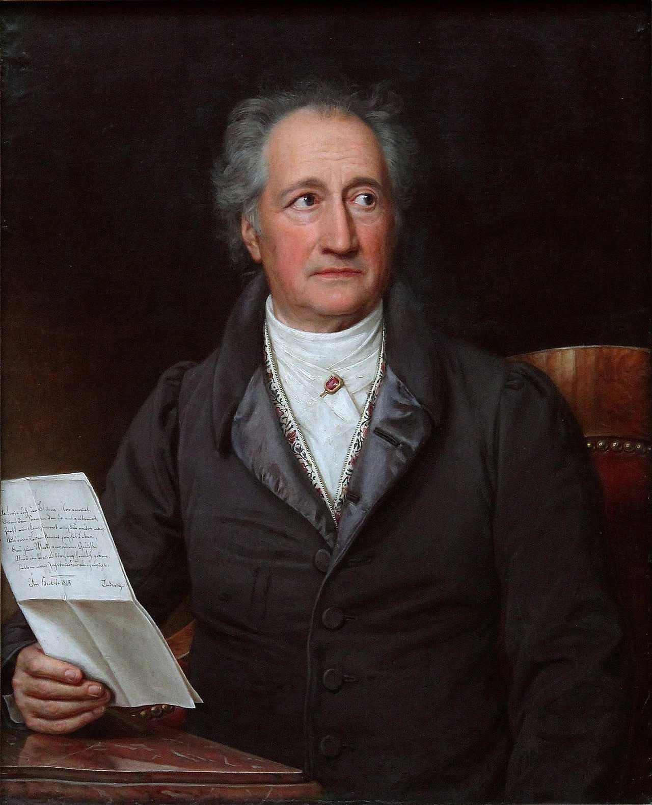 Johann Wolfgang von Goethe, Gemälde von Joseph Karl Stieler, 1828. Gemeinfrei, via Wikimedia Commons