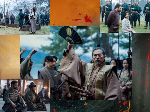 collage of stills from fx Shogun collage of stills from fx Shogun