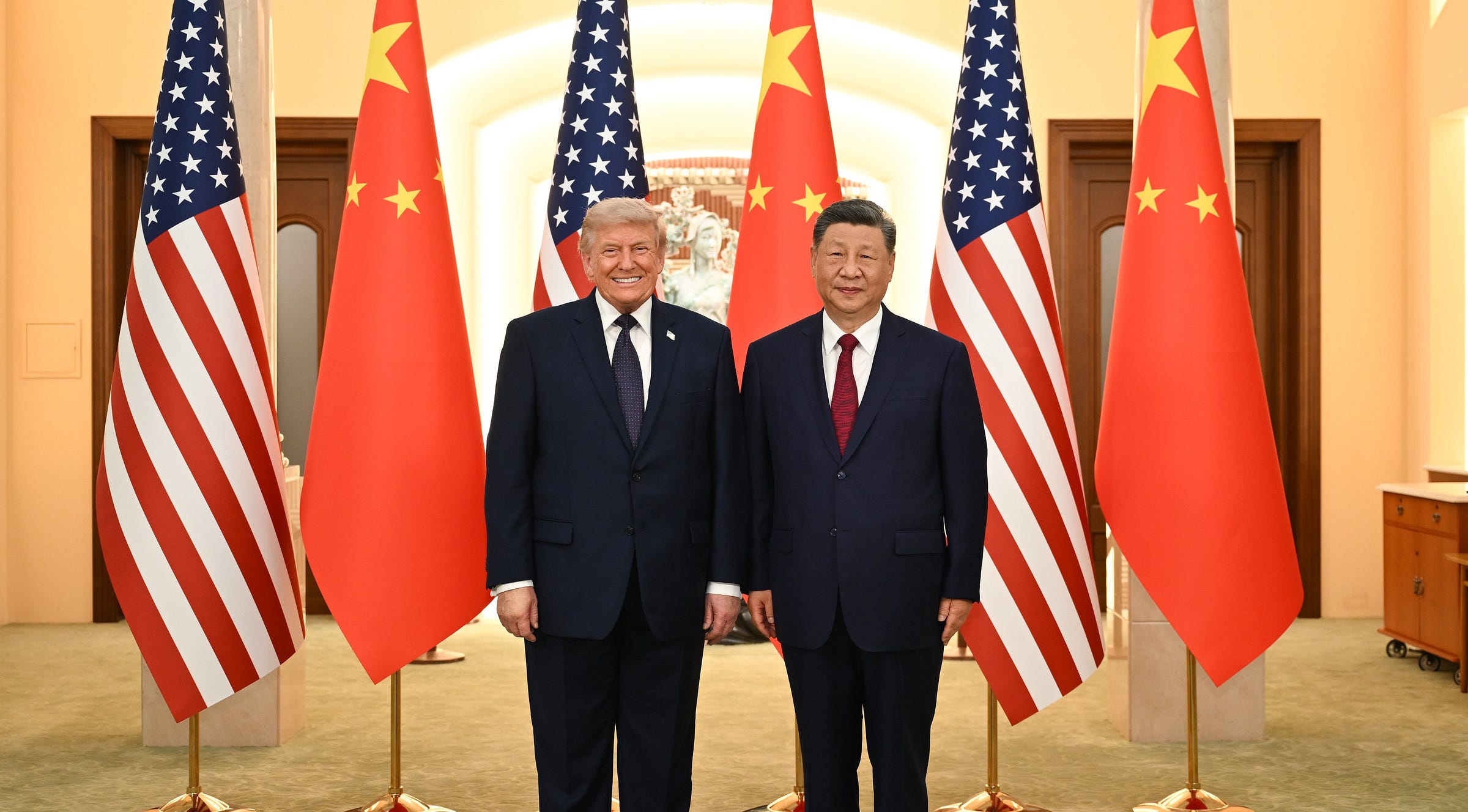 U.S. President Donald Trump and Chinese President Xi Jinping stand for an official photo ahead of a state banquet on May 14th 2026. U.S. President Donald Trump and Chinese President Xi Jinping stand for an official photo ahead of a state banquet on May 14th 2026.