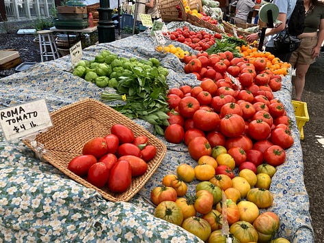 Vegetables, fruits, and flowers