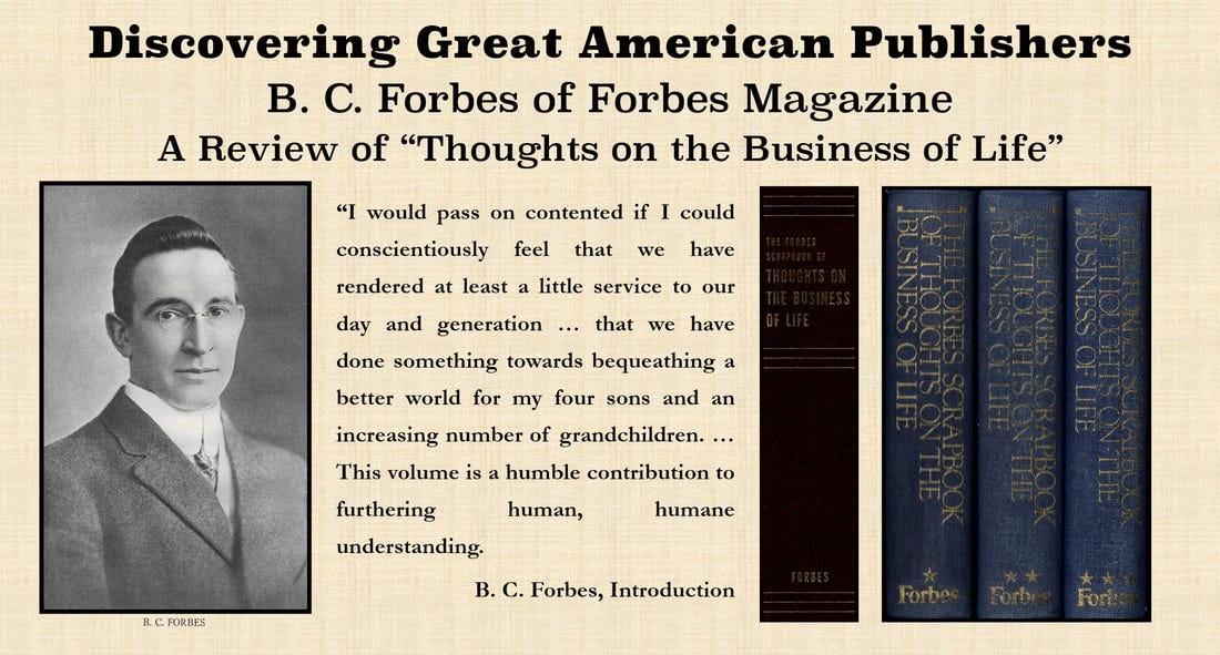 Review of B.C. Forbes' "Scrapbook of Thoughts on the Business of Life."