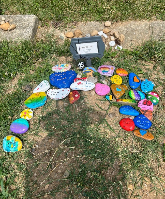 A group of painted rocks in a circle

Description automatically generated