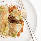 Buckwheat and Mushroom Stuffed Cabbage with Caramelized Onion Béchamel