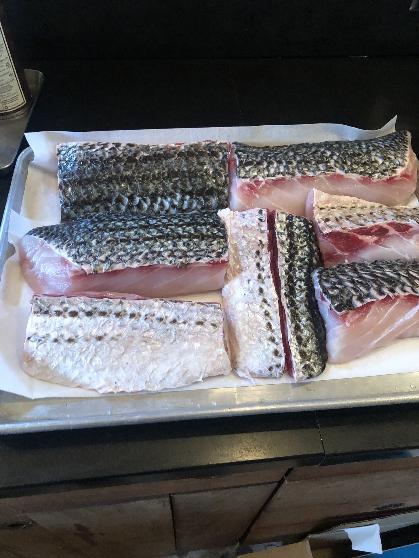 Line caught striped bass