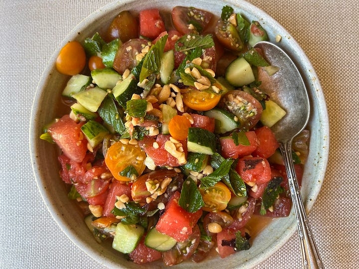 nuoc cham vinaigrette and 4 salads