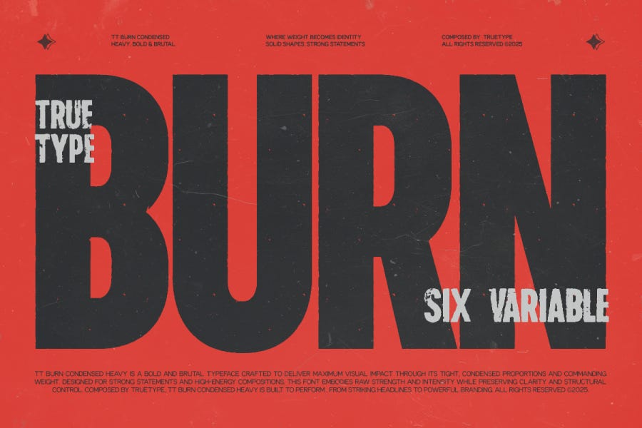 TRT Burn Condensed Sans Serif