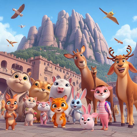 Imatges de Catalunya generades per IA amb estil Disney