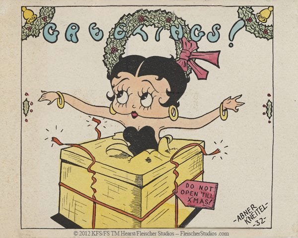 Betty Boop on X: "🎄 It's officially Holiday season! 🇨🇽 Let's take a look  back at some Christmas cards made by the illustrators and creators of  Fleischer Studios @BoopPrezSays. Starting this one