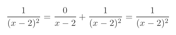 Partial fraction squared term