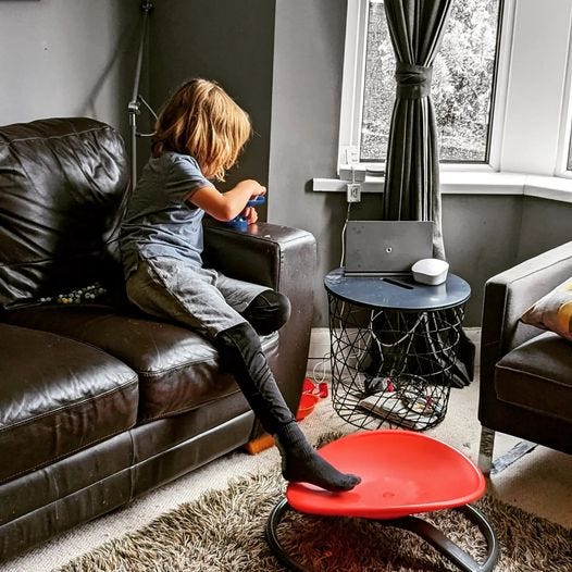 May be an image of 1 person, child and living room