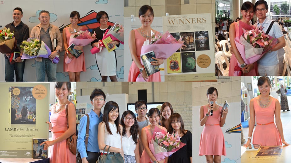 photo of joyce chua at her first book launch for lambs for dinner
