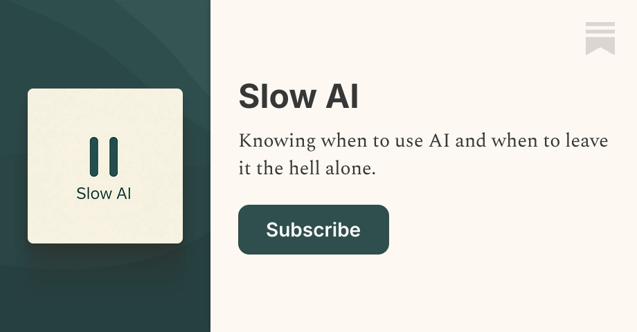 Slow AI | Dr Sam Illingworth | Substack