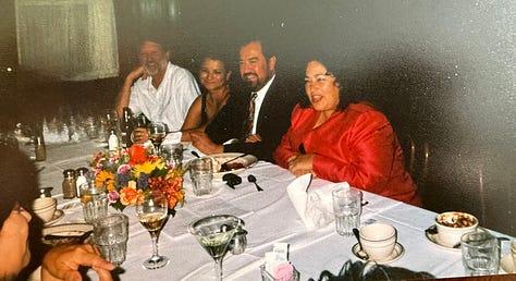 From left to right, Diana R. “Dee Dee” Fuentes and Mc Nelly with San Antonio Express-News colleagues and late husband (third picture) while attending UNITY in Washington, D.C., in 2004 and at the NAHJ conference in San Antonio in 2019. (Mc Nelly Torres | Don’t Forget My Voice)