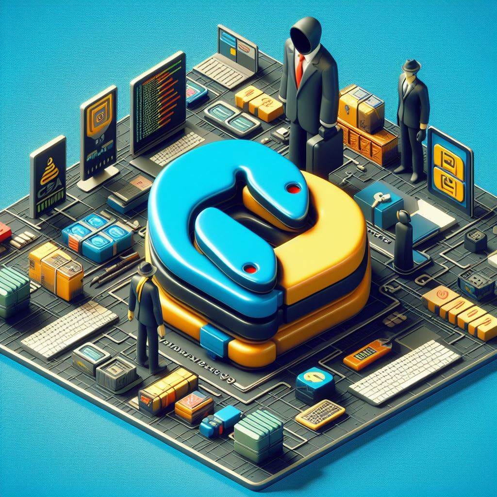create an 3D image of: "Sneaky Python Package Hides C2 Framework in Fake Logo!"