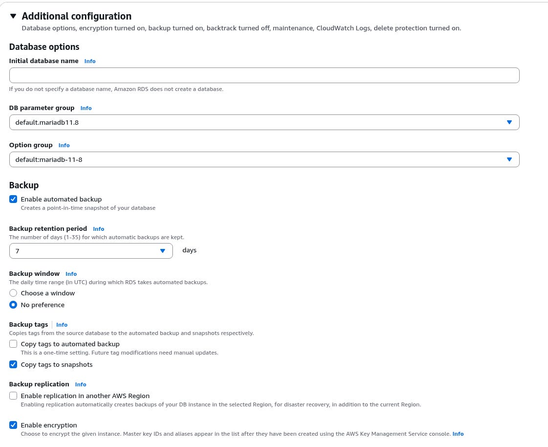 AWS: basic infrastructure setup for WordPress