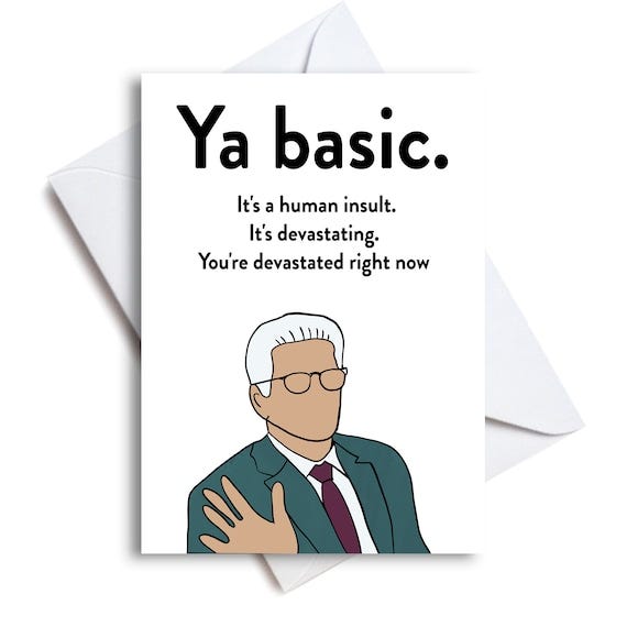 Michael Good Place Ya Basic Card // Devastating Good Place - Etsy