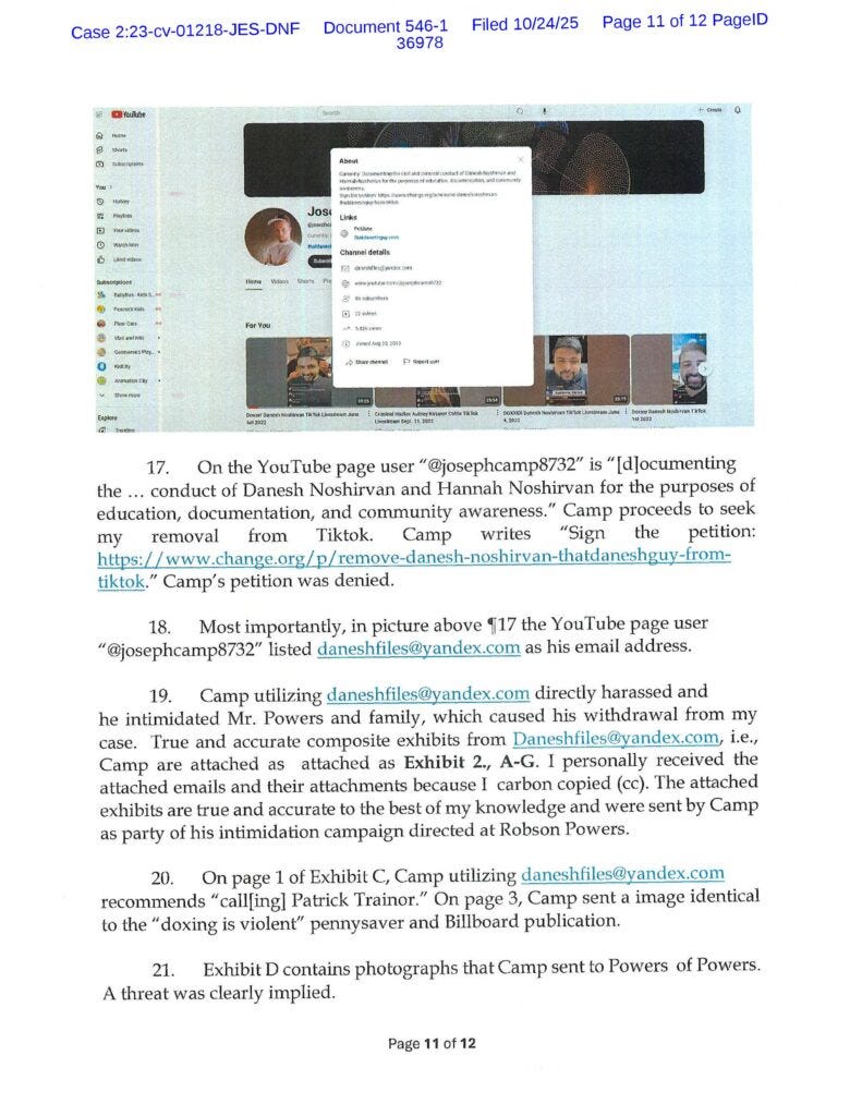 Danesh Dishonest Affidavit 11