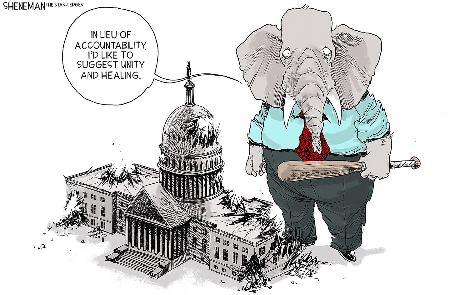 Political Cartoon U.S. GOP Congress capitol riot Trump | The Week Political Cartoon U.S. GOP Congress capitol riot Trump | The Week