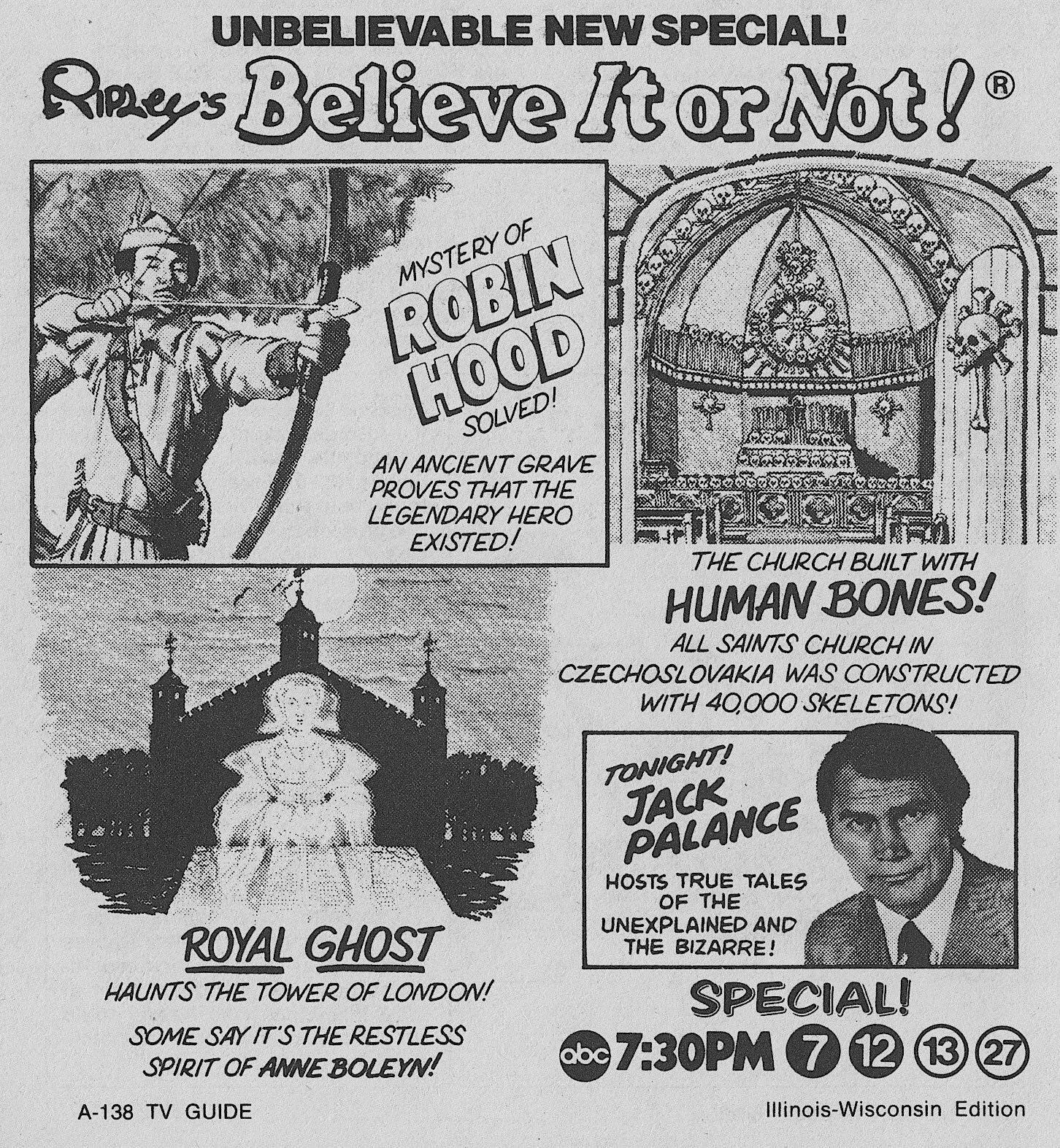 RetroNewsNow on X: "📺ABC Primetime, November 6, 1981: — 'Ripley's Believe  It Or Not!' https://t.co/QVxKqTnMO7" / X