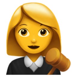 Woman Judge Emoji (U+1F469, U+200D, U+2696, U+FE0F)