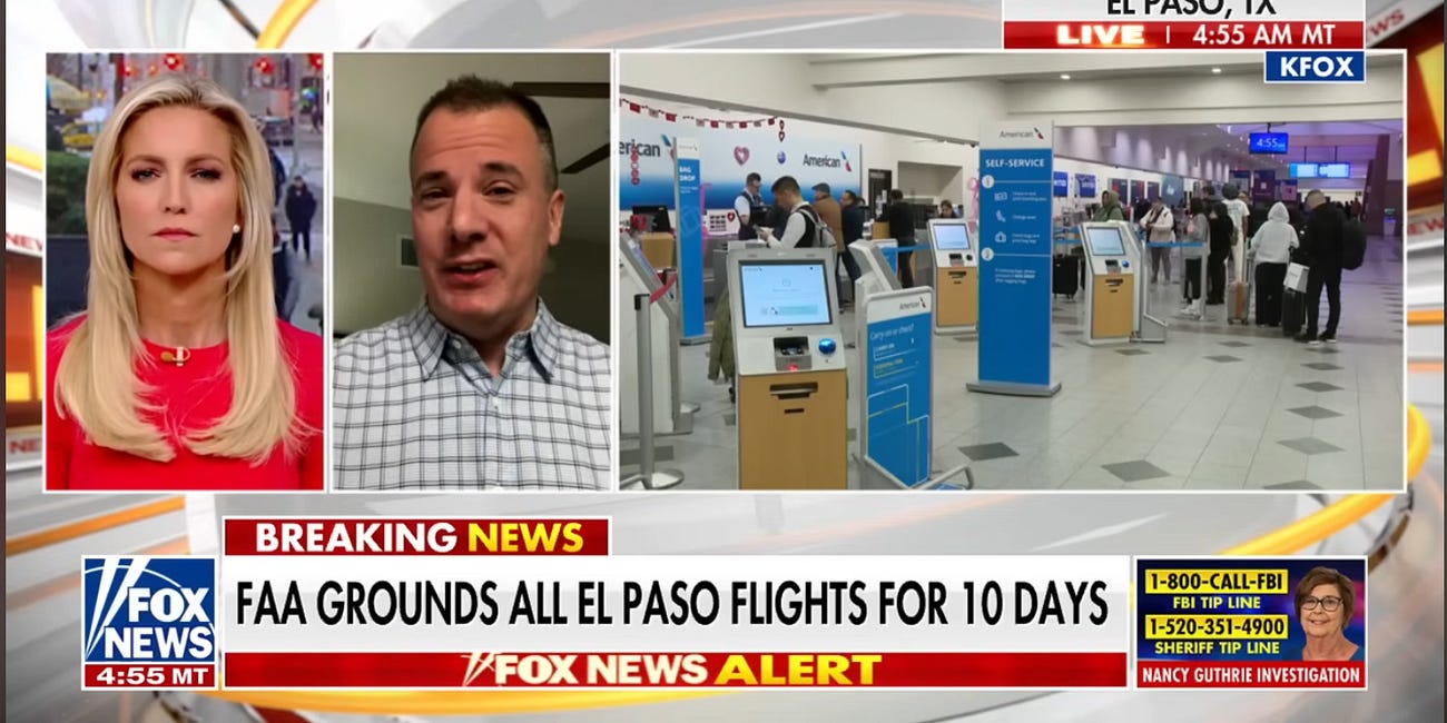 JUST IN: FAA Grounds ALL El Paso Flights for 10 Days