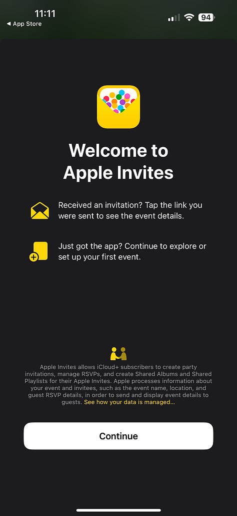 Apple Invites app