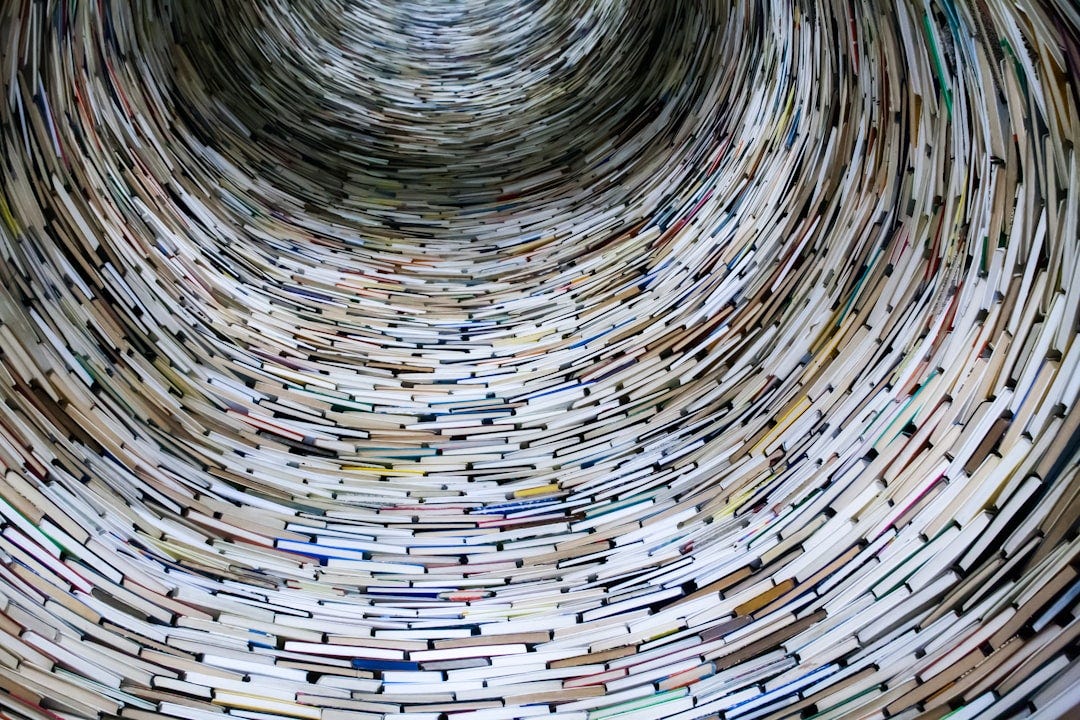 low angle view of tower books low angle view of tower books