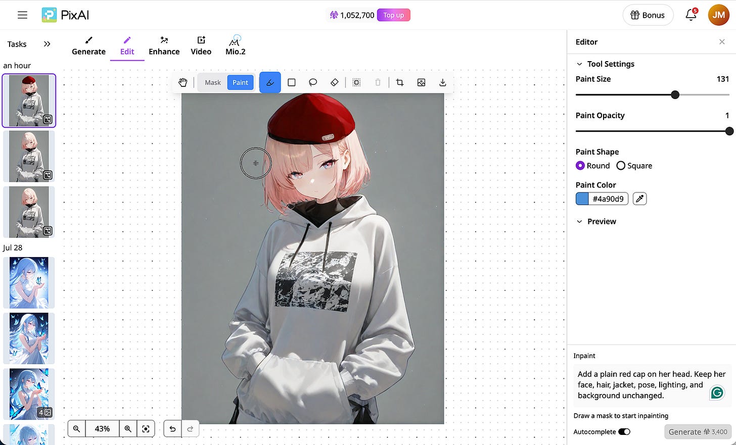 Image editing with PixAI’s Edit feature. Image by Jim Clyde Monge