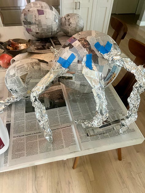 paper mache halloween spider decorations