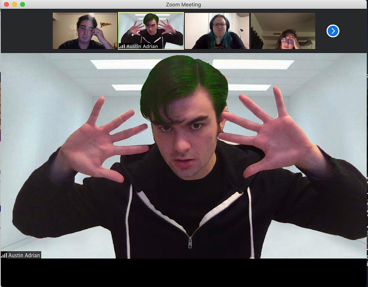 theater student on zoom