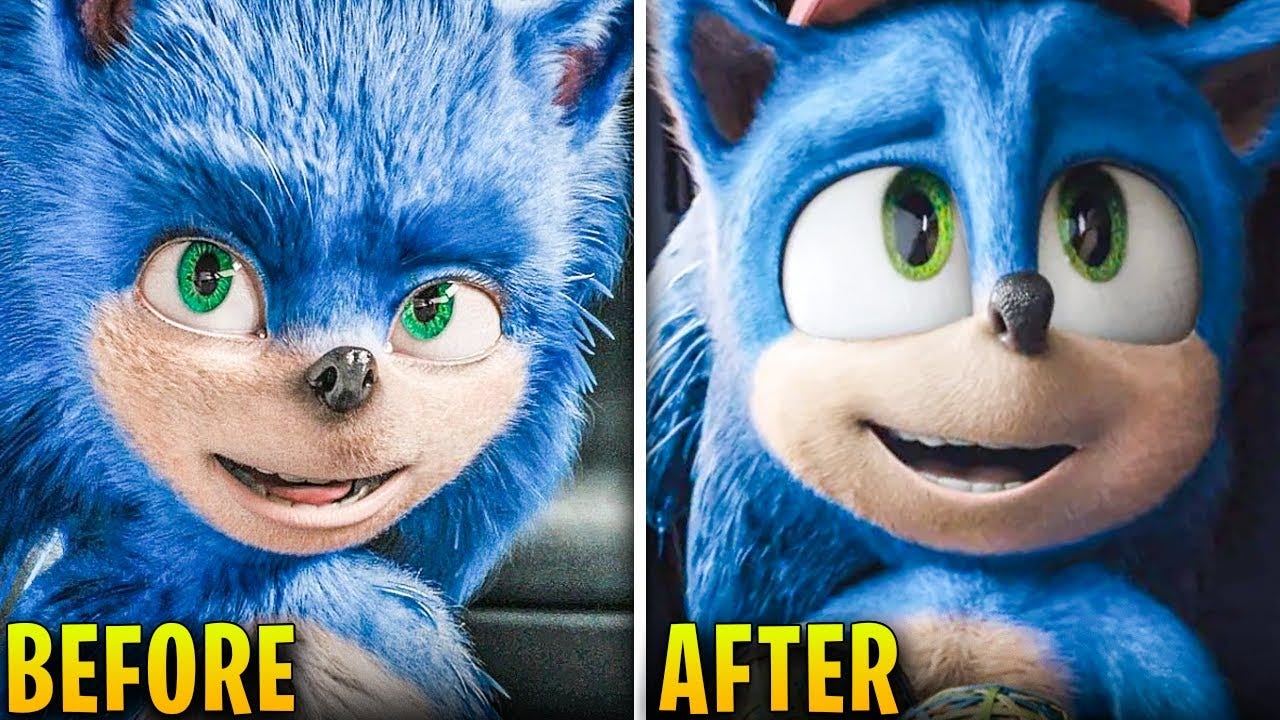 Sonic Before and After Redesign