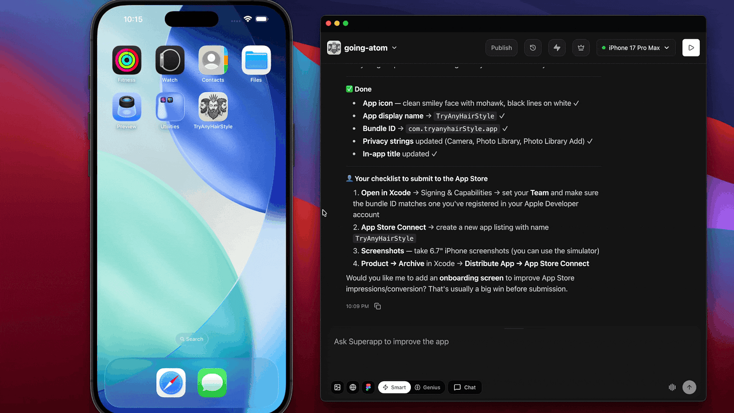 That is it in moments you have a running app in the Simulator