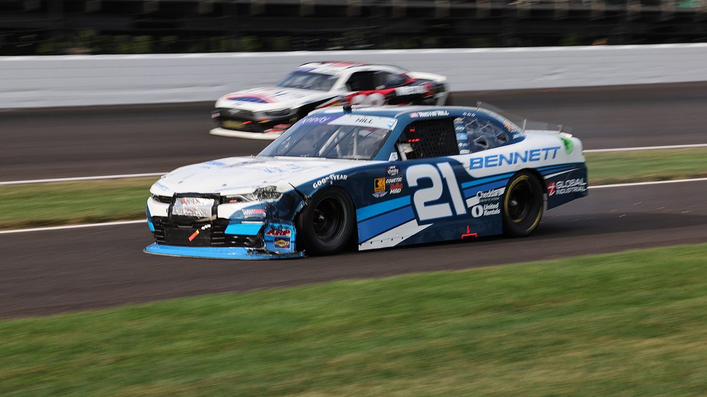 Will Austin Hill be suspended for intentionally crashing Aric Almirola in the NASCAR Xfinity Series race at Indianapolis Motor Speedway? Will Austin Hill be suspended for intentionally crashing Aric Almirola in the NASCAR Xfinity Series race at Indianapolis Motor Speedway?