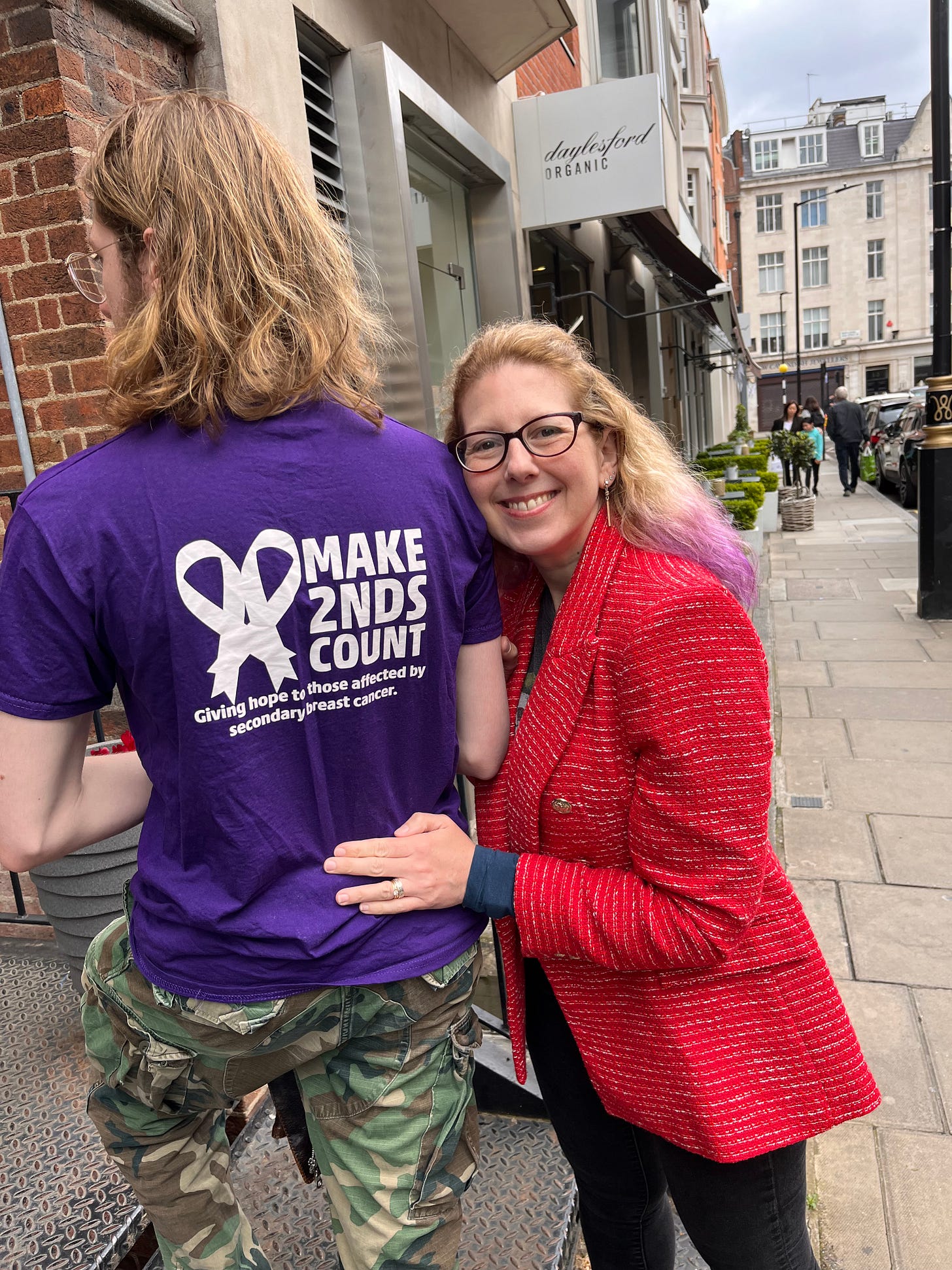 Evan and Heather with charity t-shirt