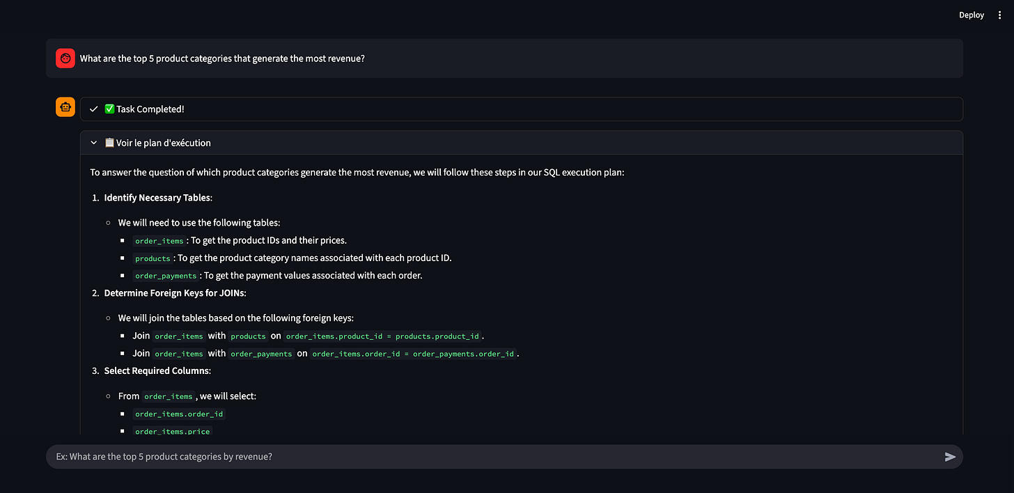 An expanded menu displaying the detailed SQL execution plan, outlining the necessary tables, foreign keys for joins, and required columns. An expanded menu displaying the detailed SQL execution plan, outlining the necessary tables, foreign keys for joins, and required columns.