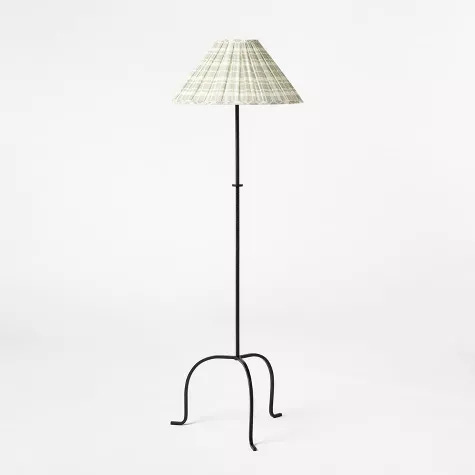 Metal Floor Lamp with Green Pleated Plaid Shade - Threshold&#8482; designed with Studio McGee: ETL Listed, 62.5&#34; Height, 2 of 12