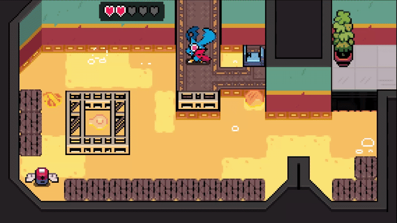 A GIF showing Pippit navigating around a screen in game