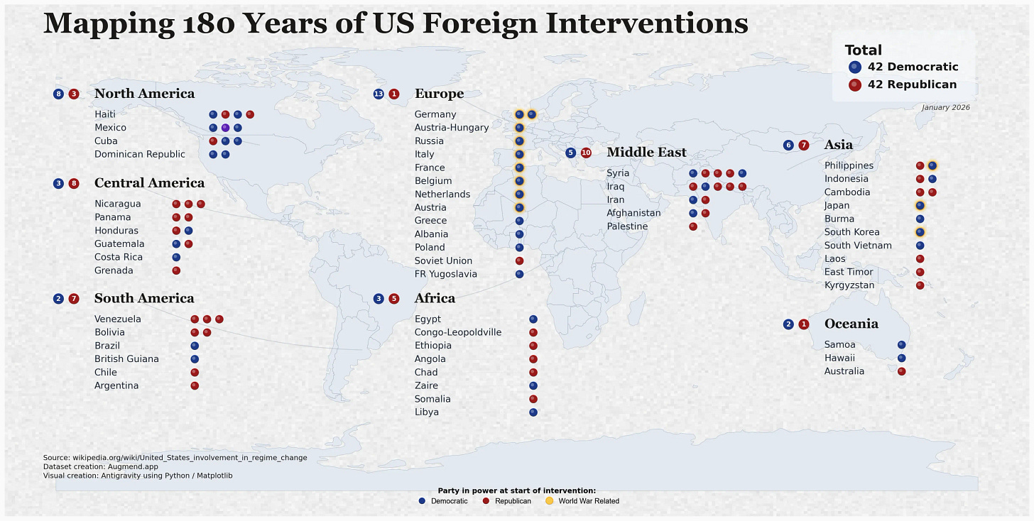 Mapping 180 Years of US Foreign Interventions Mapping 180 Years of US Foreign Interventions