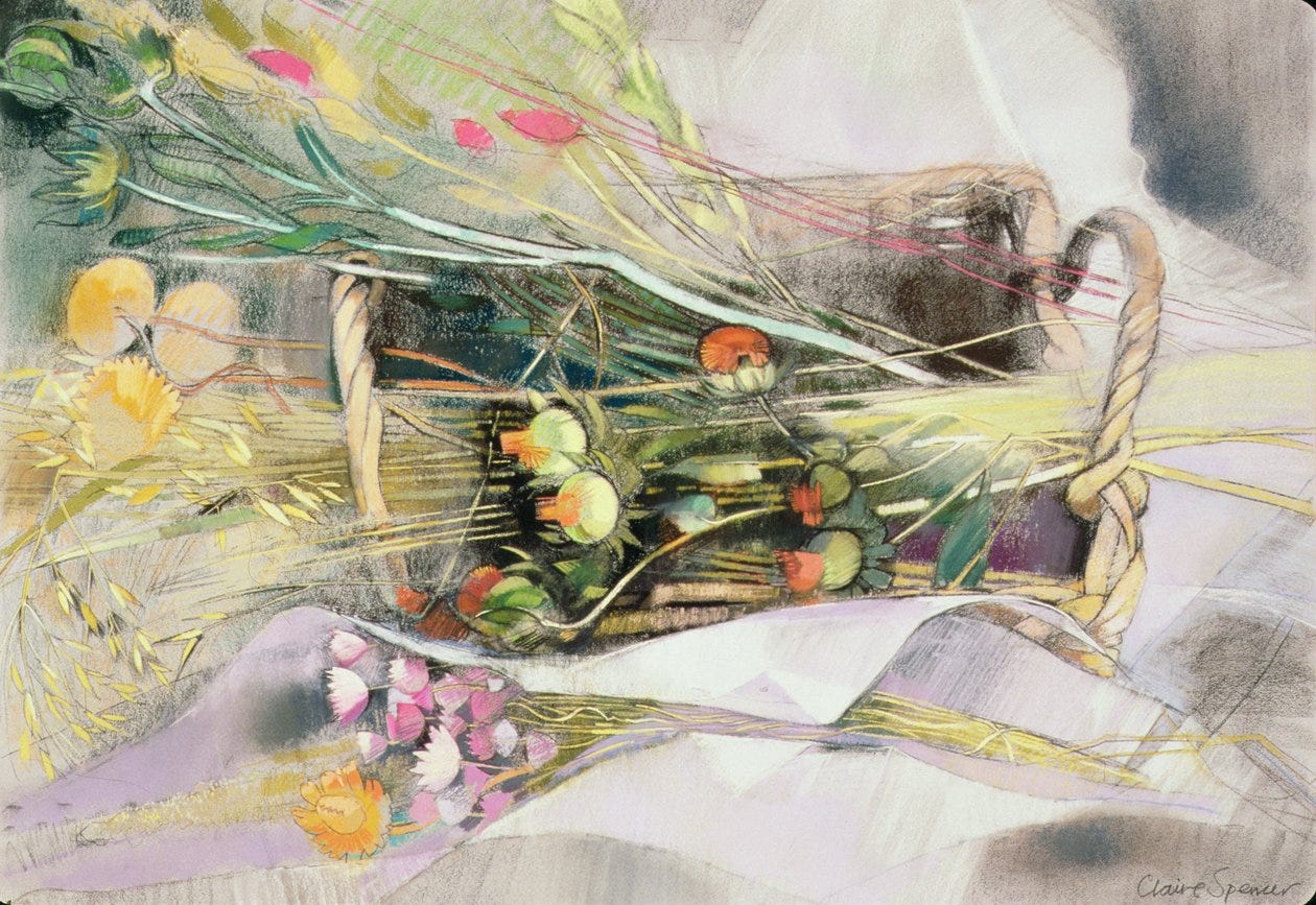 Basket of Dried Flowers by Claire Spencer