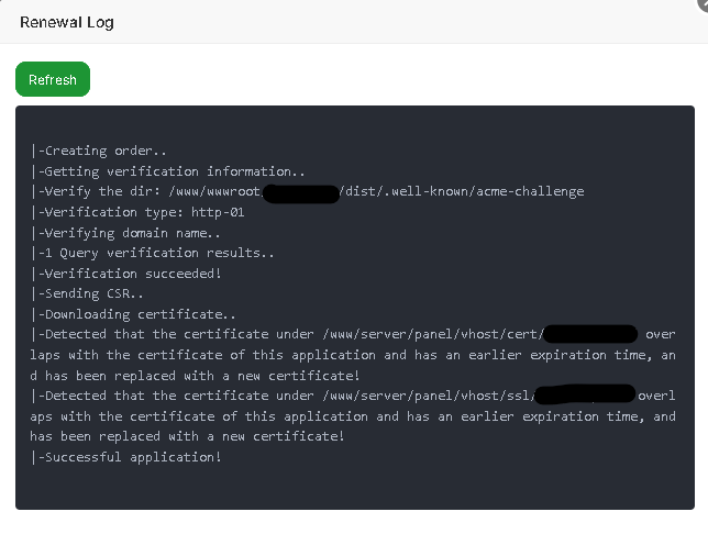 Successful SSL Renewal