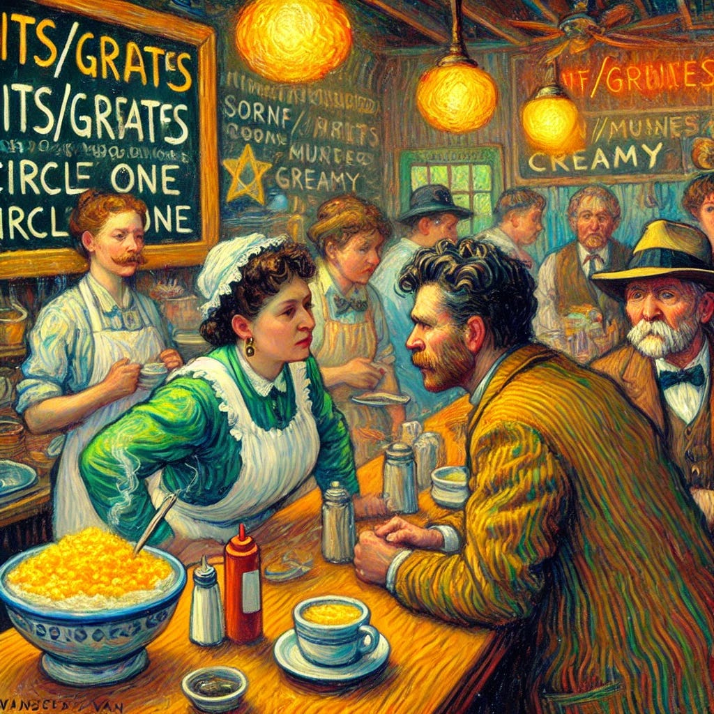 Act II — Grits, Grates, and Grown Men Crying at a Diner