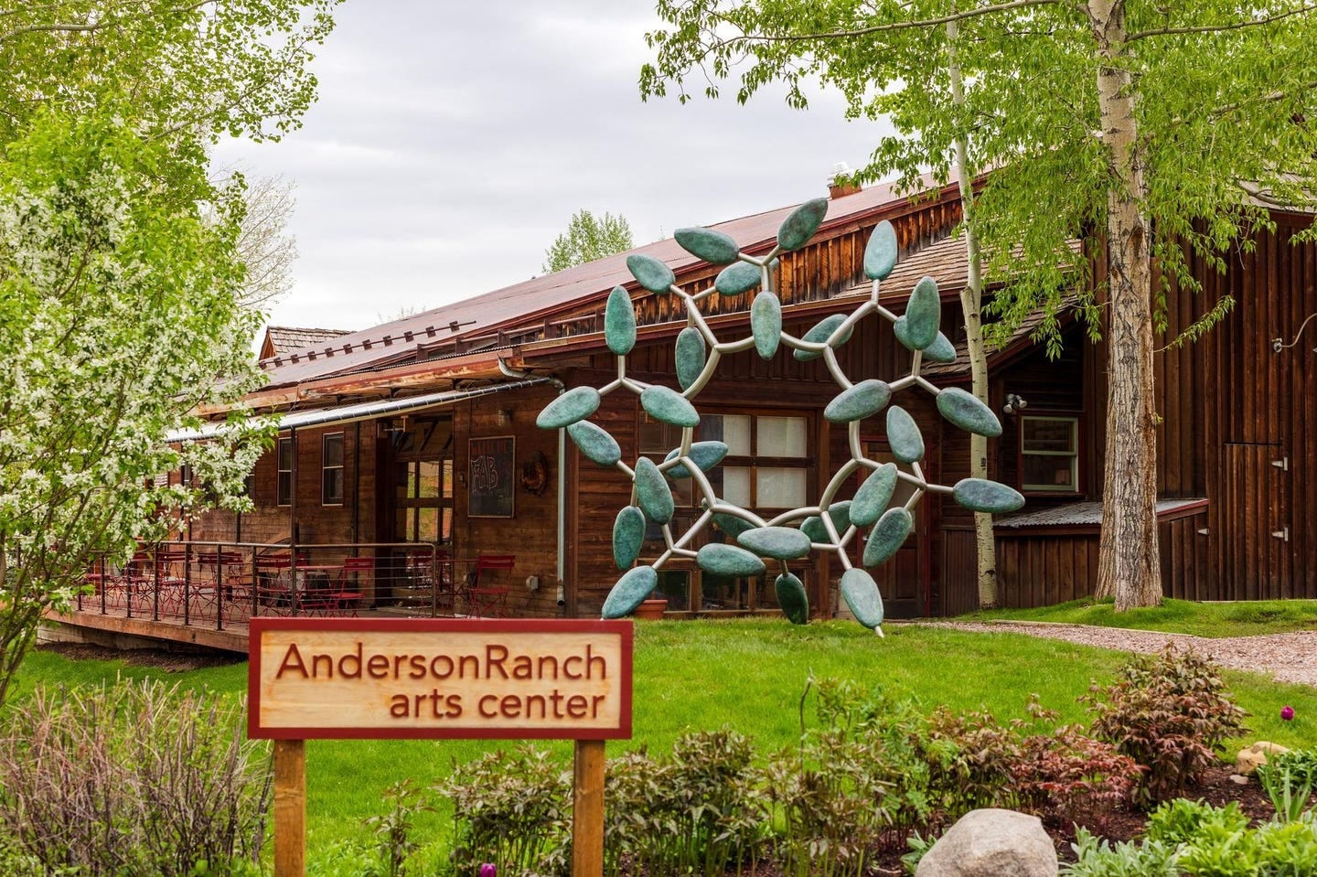 View of Anderson Ranch Arts Center and James Surls, “Three and Ten Flowers”, 2014 , part of Anderson Ranch Arts Center fourth annual outdoor sculpture exhibition, courtesy Anderson Ranch Arts Center 2 View of Anderson Ranch Arts Center and James Surls, “Three and Ten Flowers”, 2014 , part of Anderson Ranch Arts Center fourth annual outdoor sculpture exhibition, courtesy Anderson Ranch Arts Center 2